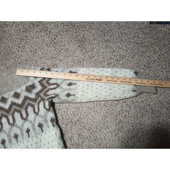 Alafoss Icewool Cardigan Sweater Size Large Vintage Ivory Brown Iceland Wool - Picture 9 of 11